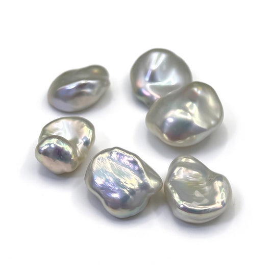 Natural Freshwater Keshi Pearl Beads – 8–11mm, Undrilled