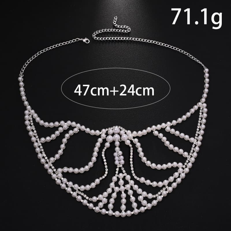 Pearl Rhinestone Mask Glamorous Exaggerated Party Face Accessory