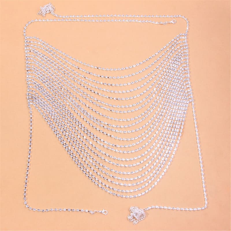 3pc Rhinestone Body Chain Set - Sexy Lingerie Jewelry