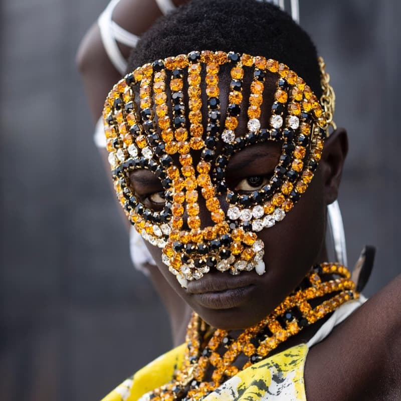 Rhinestone Face Mask Halloween Costume Accessory Glam Party Mask