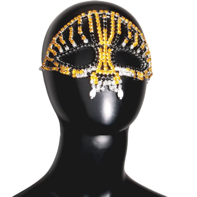 Rhinestone Face Mask Halloween Costume Accessory Glam Party Mask