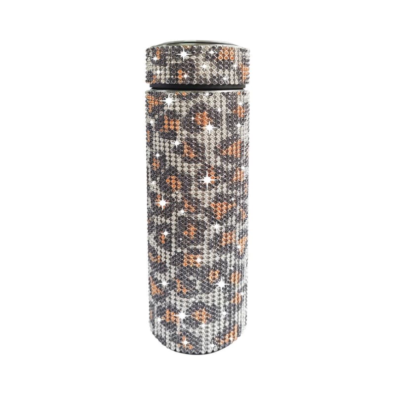 500ml Stainless Steel Rhinestone Smart Tumbler with LED Temperature Display