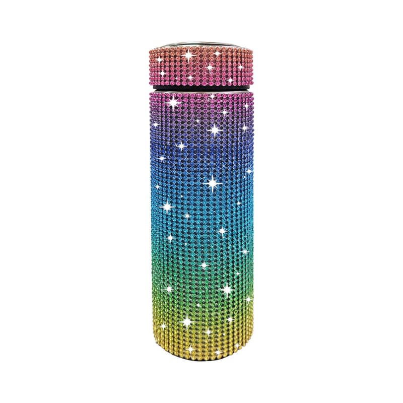 500ml Stainless Steel Rhinestone Smart Tumbler with LED Temperature Display