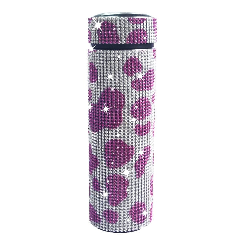 500ml Stainless Steel Rhinestone Smart Tumbler with LED Temperature Display
