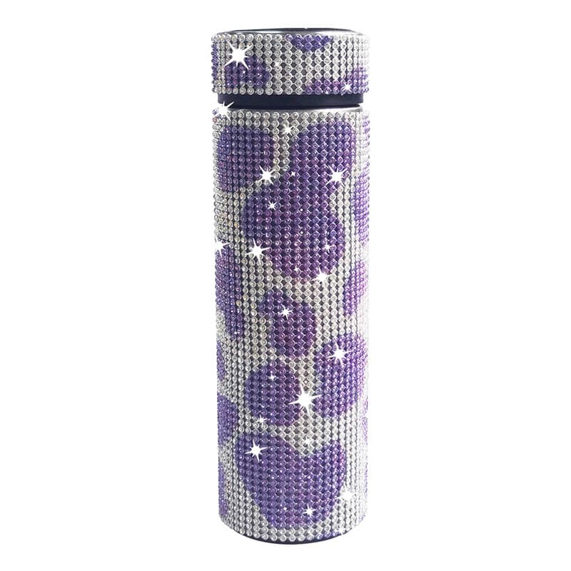 500ml Stainless Steel Rhinestone Smart Tumbler with LED Temperature Display
