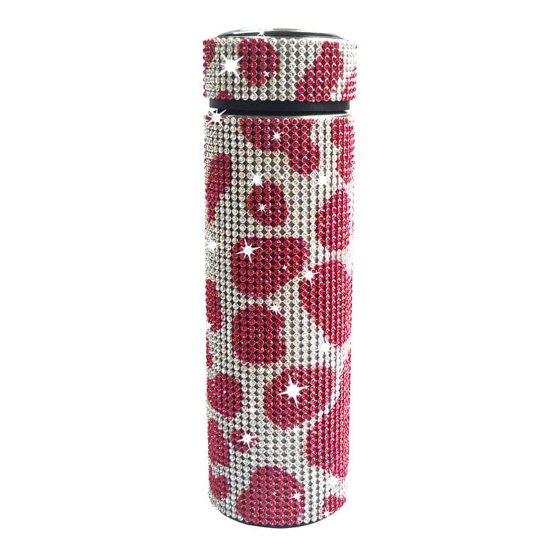 500ml Stainless Steel Rhinestone Smart Tumbler with LED Temperature Display