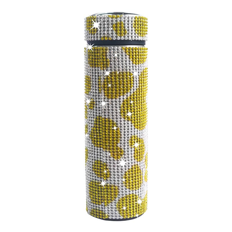 500ml Stainless Steel Rhinestone Smart Tumbler with LED Temperature Display