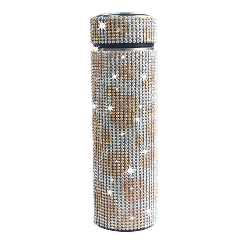 500ml Stainless Steel Rhinestone Smart Tumbler with LED Temperature Display