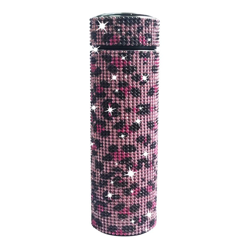 500ml Stainless Steel Rhinestone Smart Tumbler with LED Temperature Display