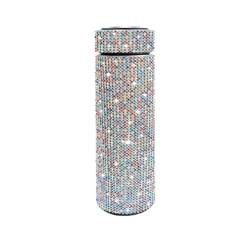 500ml Stainless Steel Rhinestone Smart Tumbler with LED Temperature Display