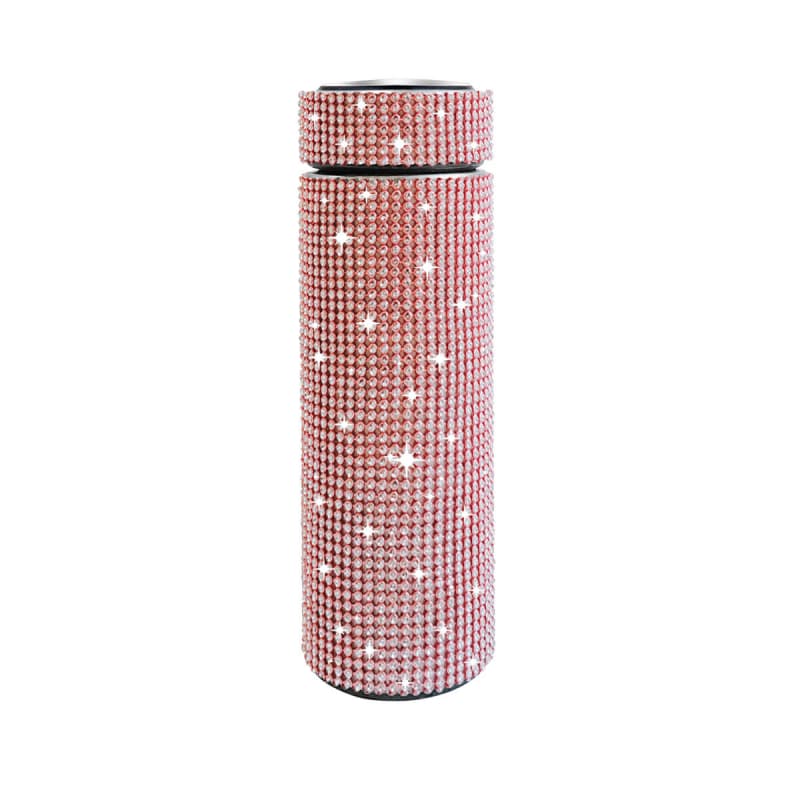 500ml Stainless Steel Rhinestone Smart Tumbler with LED Temperature Display