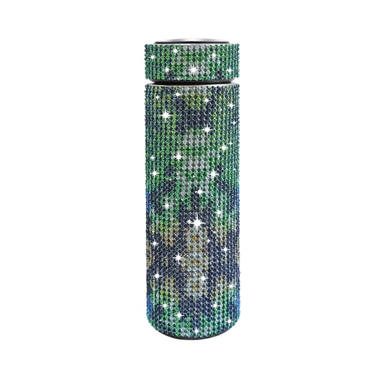 500ml Stainless Steel Rhinestone Smart Tumbler with LED Temperature Display