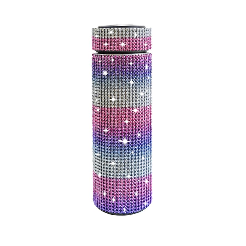 500ml Stainless Steel Rhinestone Smart Tumbler with LED Temperature Display