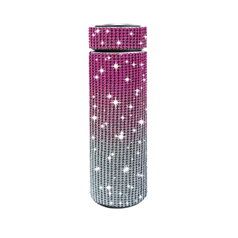 500ml Stainless Steel Rhinestone Smart Tumbler with LED Temperature Display