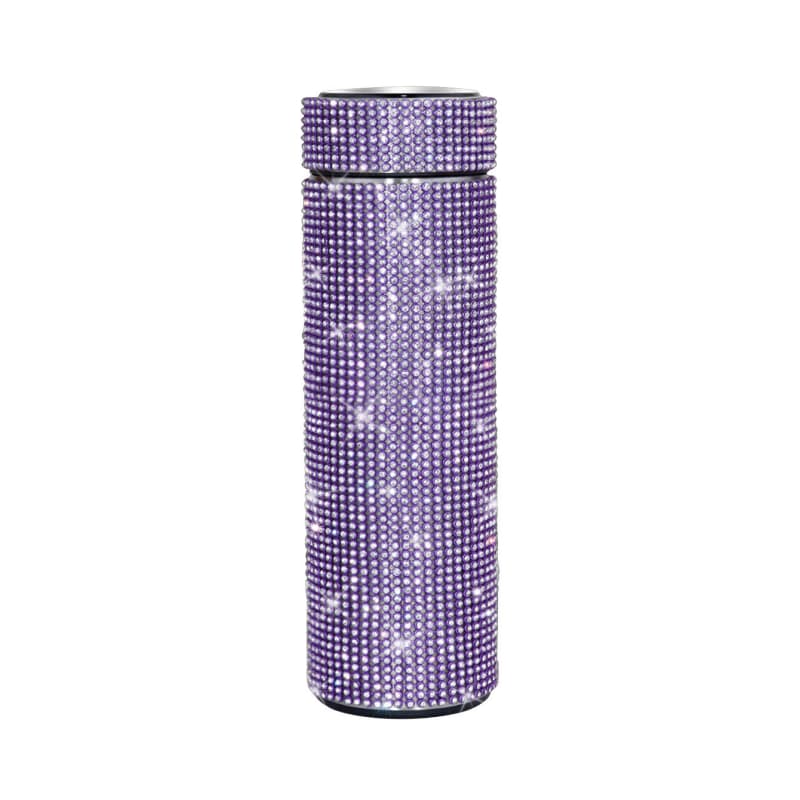 500ml Stainless Steel Rhinestone Smart Tumbler with LED Temperature Display