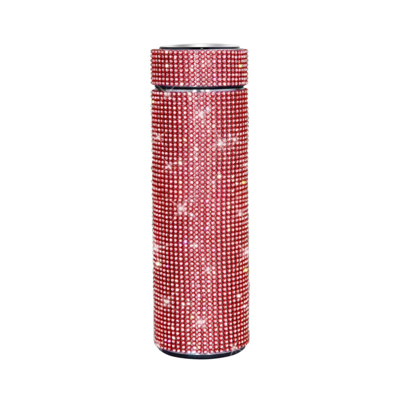 500ml Stainless Steel Rhinestone Smart Tumbler with LED Temperature Display
