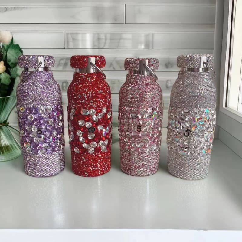 500ml Rhinestone Stainless Steel Tumbler - Vacuum Insulated Hot Cold Cup