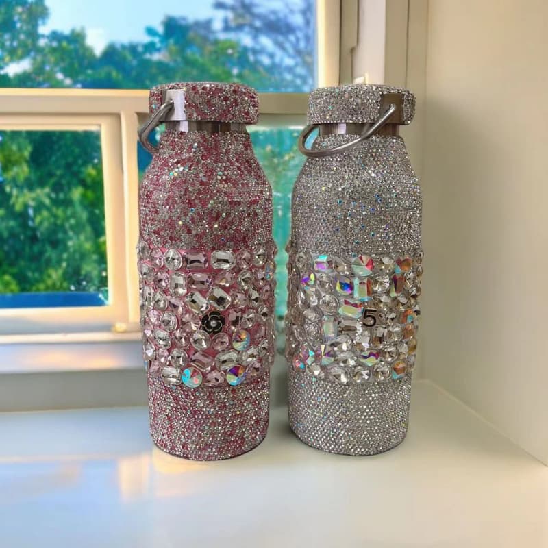 500ml Rhinestone Stainless Steel Tumbler - Vacuum Insulated Hot Cold Cup