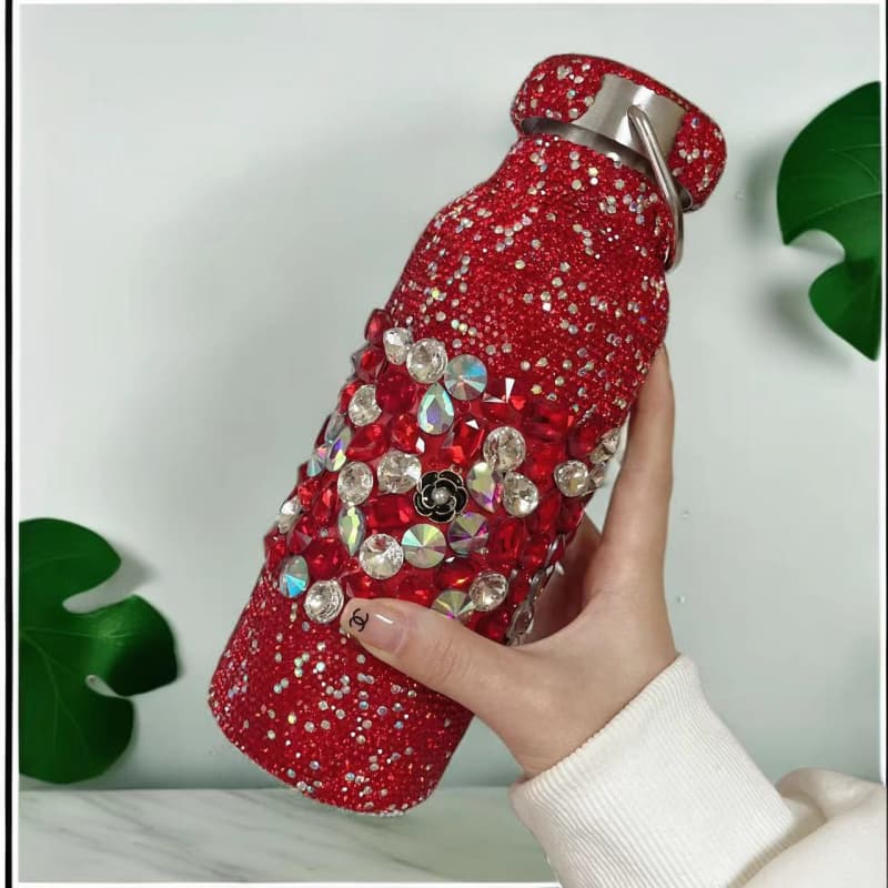 500ml Rhinestone Stainless Steel Tumbler - Vacuum Insulated Hot Cold Cup