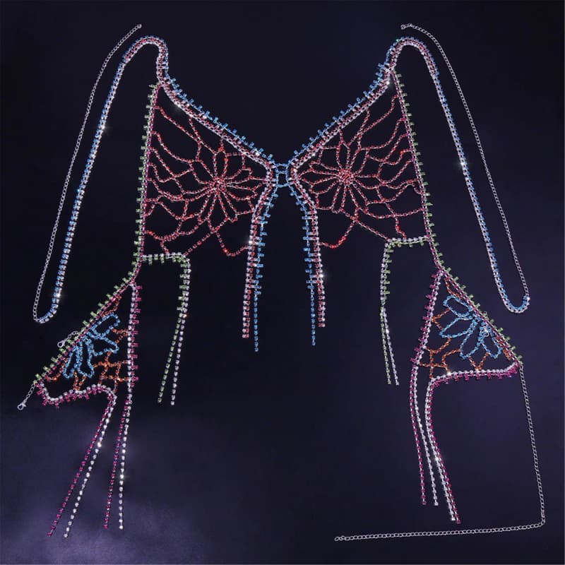 Sexy Rhinestone Bikini Body Chain - Glam Lingerie Set
