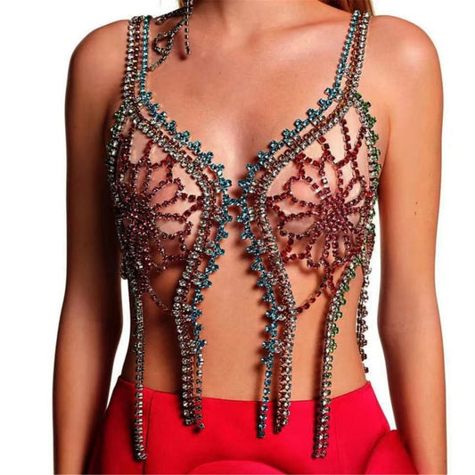 Sexy Rhinestone Bikini Body Chain - Glam Lingerie Set