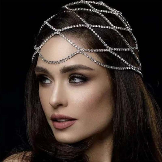Charm Rhinestone Bridal Head Chain - Wedding Hair Jewelry