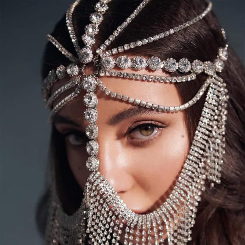 Sexy Rhinestone Face Mask - Sparkling Party Masquerade