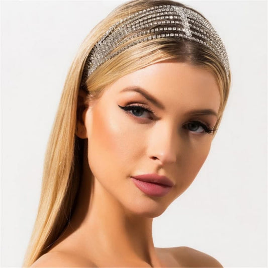 Sexy Rhinestone Hair Chain for Women - Sparkling Bridal Headpiece & Festival Jewelry