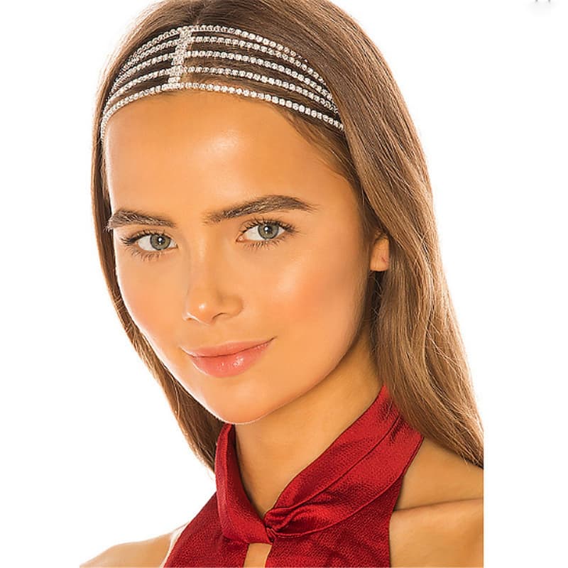 Sexy Rhinestone Hair Chain for Women - Sparkling Bridal Headpiece & Festival Jewelry