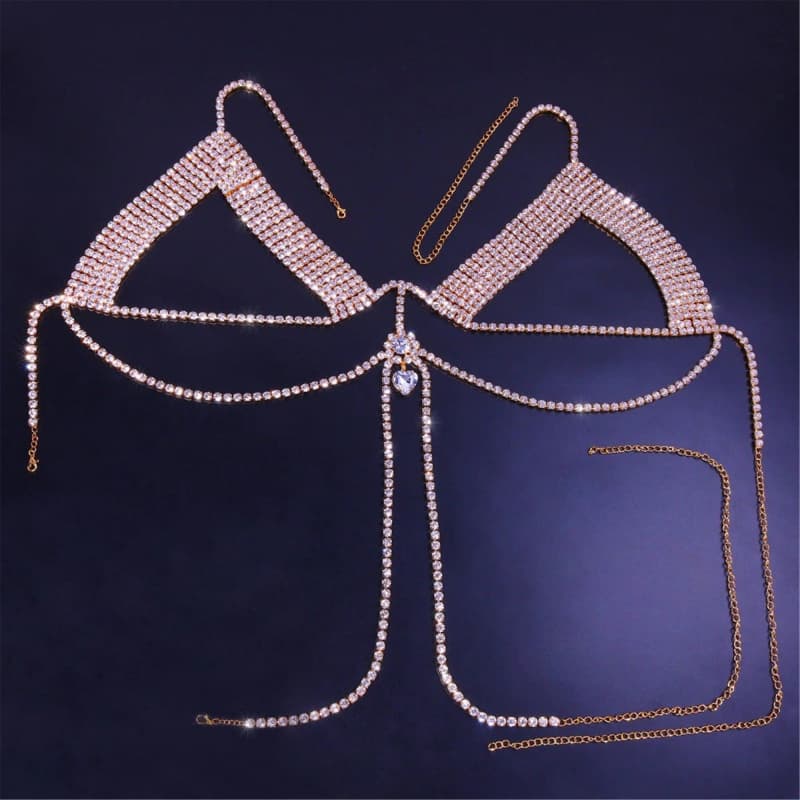Sexy Rhinestone Body Chain - Crystal Bra Harness