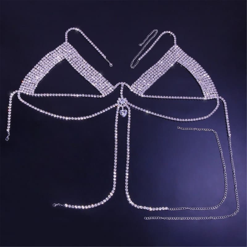 Sexy Rhinestone Body Chain - Crystal Bra Harness