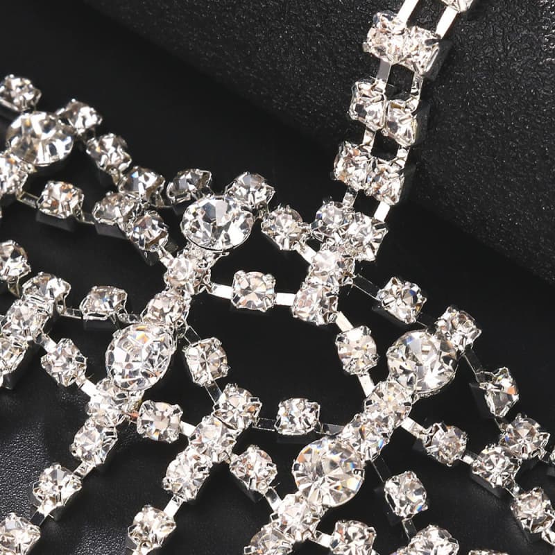 Sexy Rhinestone Face Mask - Sparkling Dance Jewelry