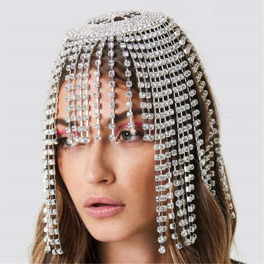 Rhinestone Hair Chain - Sparkling Bridal Headpiece
