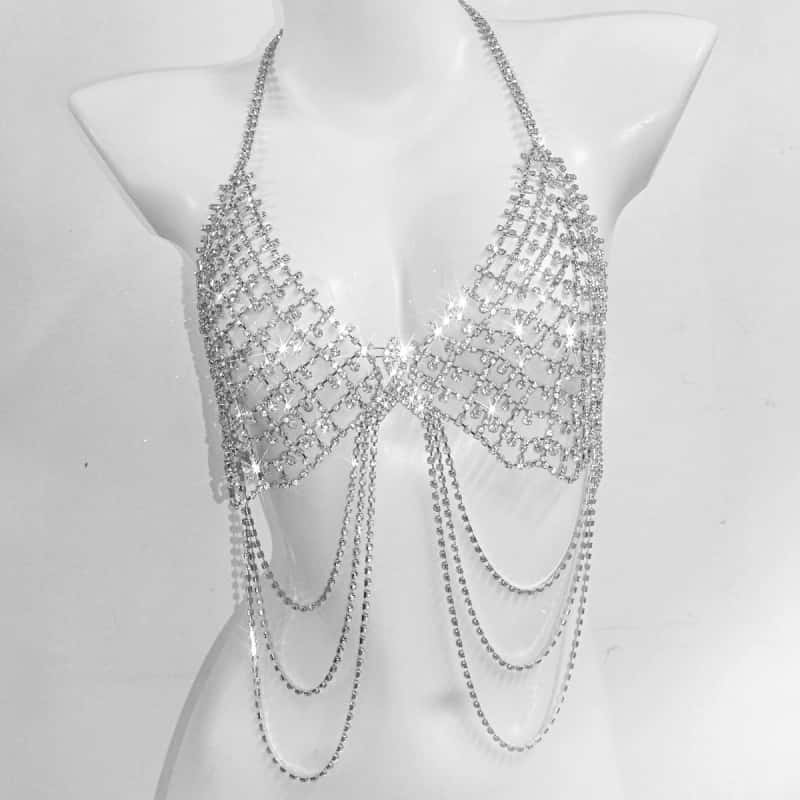 Sexy Rhinestone Body Chain - Sparkling Bra Jewelry