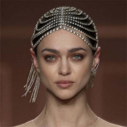 Charm Rhinestone Bridal Hair Chain - Sparkling Wedding Headpiece