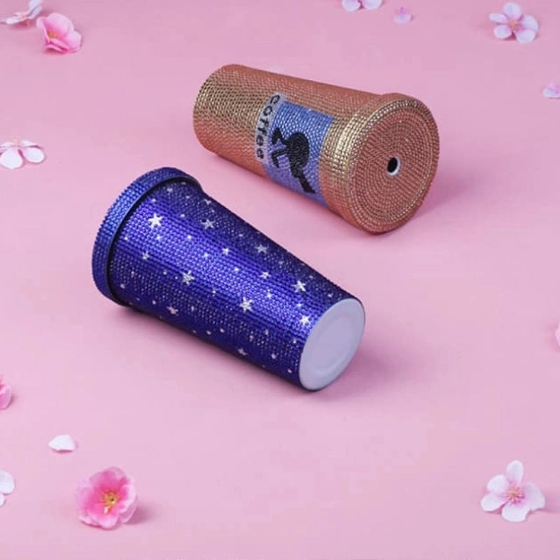 500ml Rhinestone Stainless Steel Straw Cup - 304 Insulated Gift Tumbler