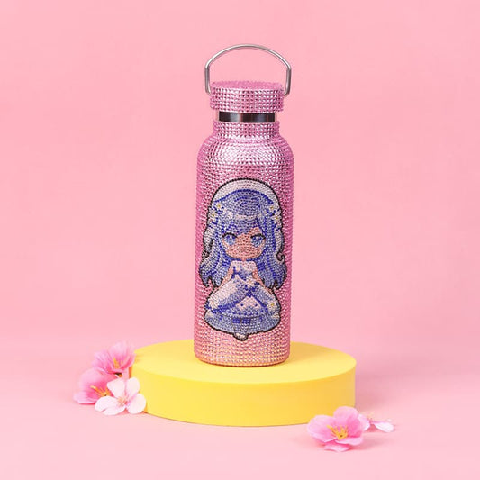 500ML Rhinestone Stainless Steel Water Bottle - Insulated Sports Travel Cup