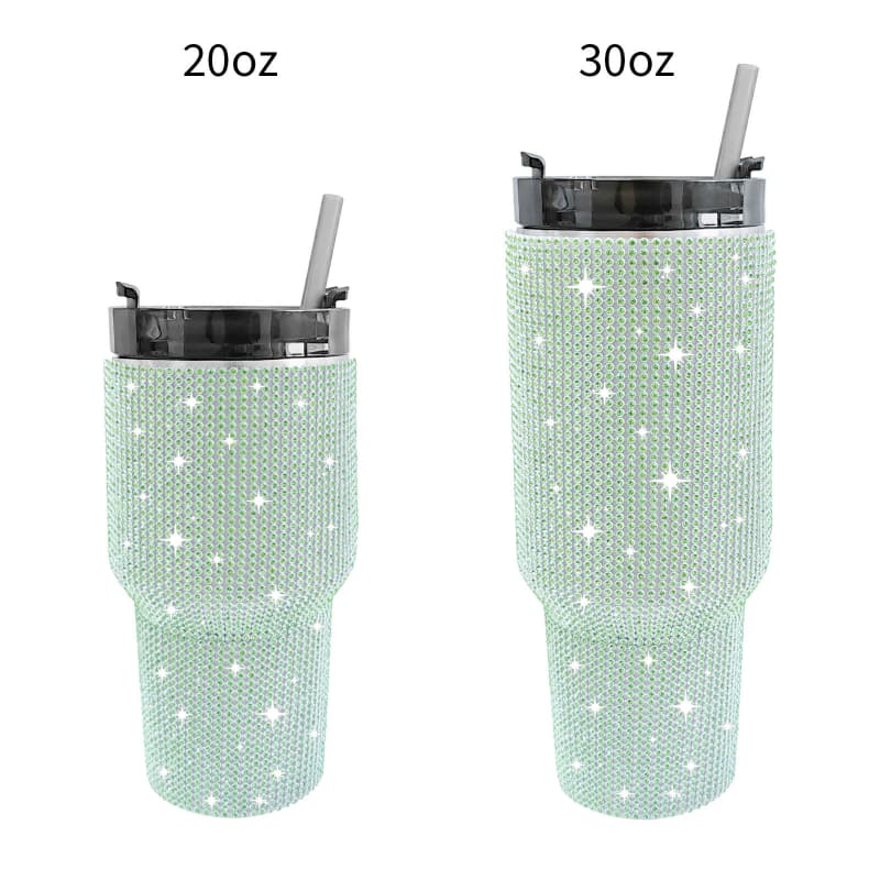 20 Oz 30 Oz Rhinestone Tumbler Stainless Steel Vacuum Insulated Cup with Straw 1 Pc