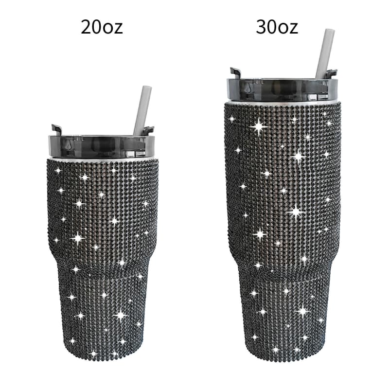 20 Oz 30 Oz Rhinestone Tumbler Stainless Steel Vacuum Insulated Cup with Straw 1 Pc