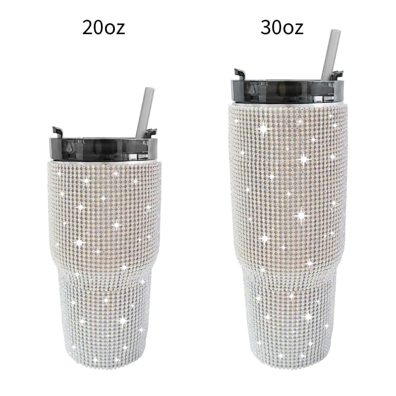 20 Oz 30 Oz Rhinestone Tumbler Stainless Steel Vacuum Insulated Cup with Straw 1 Pc