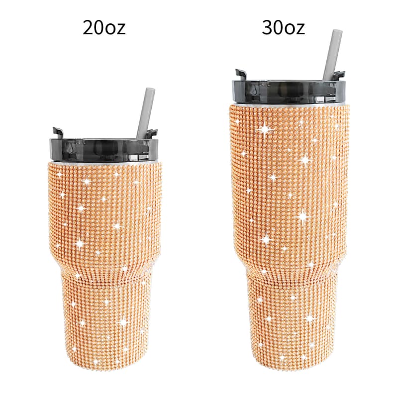 20 Oz 30 Oz Rhinestone Tumbler Stainless Steel Vacuum Insulated Cup with Straw 1 Pc