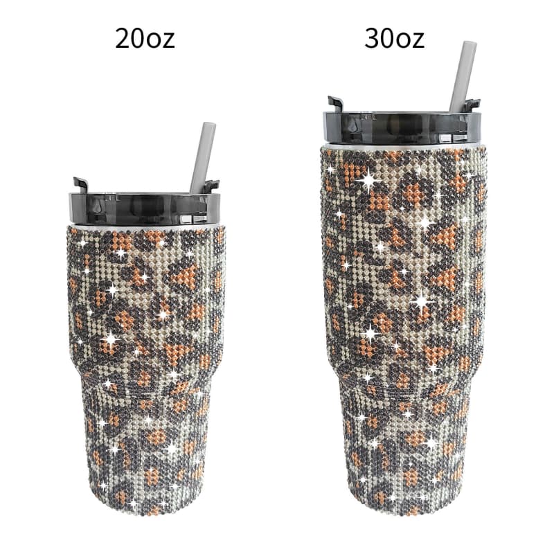 20 Oz 30 Oz Rhinestone Tumbler Stainless Steel Vacuum Insulated Cup with Straw 1 Pc