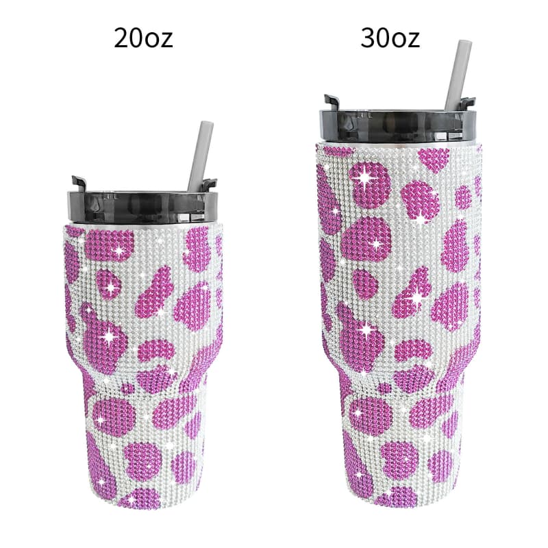20 Oz 30 Oz Rhinestone Tumbler Stainless Steel Vacuum Insulated Cup with Straw 1 Pc