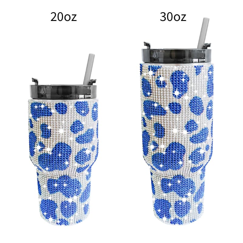 20 Oz 30 Oz Rhinestone Tumbler Stainless Steel Vacuum Insulated Cup with Straw 1 Pc