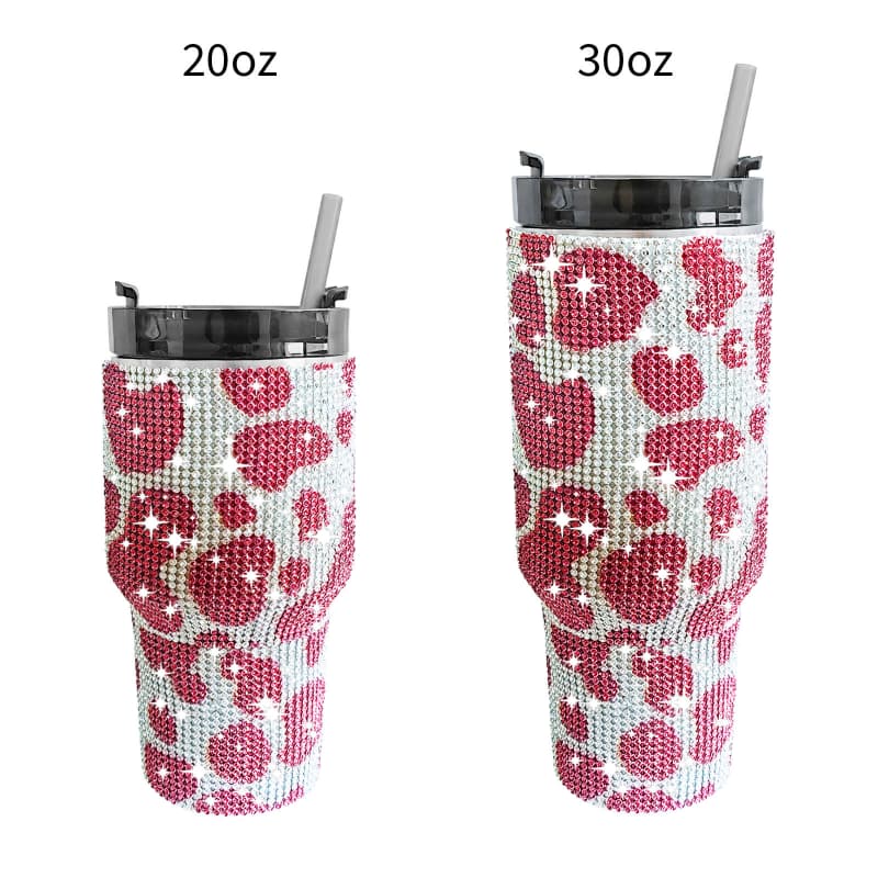 20 Oz 30 Oz Rhinestone Tumbler Stainless Steel Vacuum Insulated Cup with Straw 1 Pc