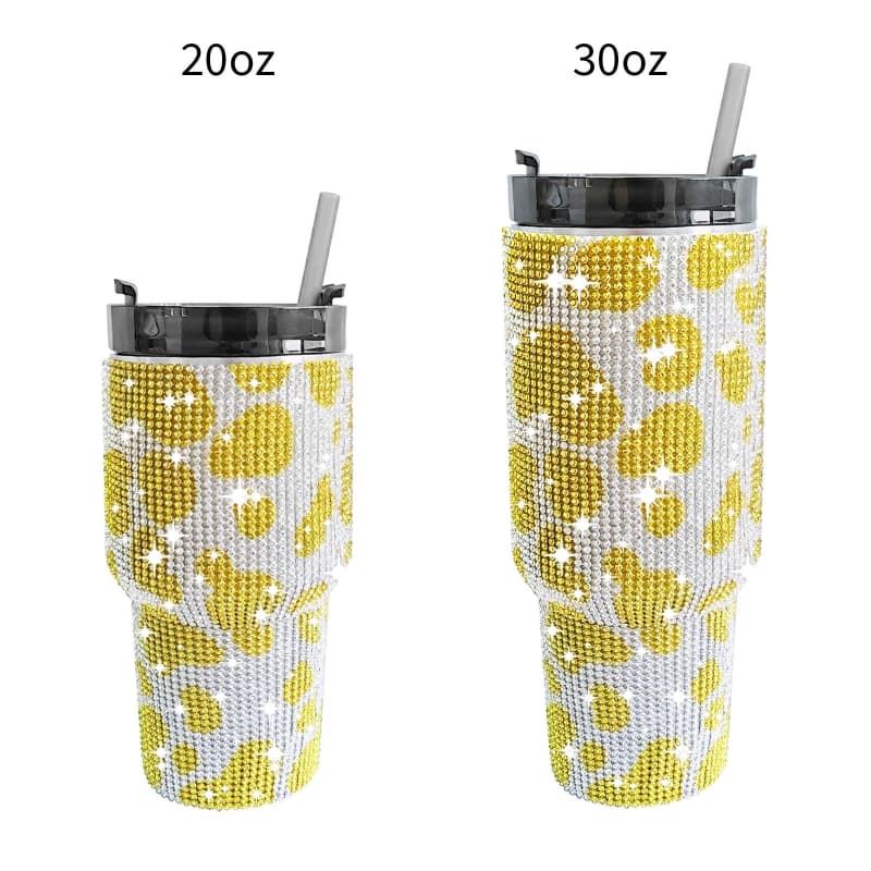20 Oz 30 Oz Rhinestone Tumbler Stainless Steel Vacuum Insulated Cup with Straw 1 Pc