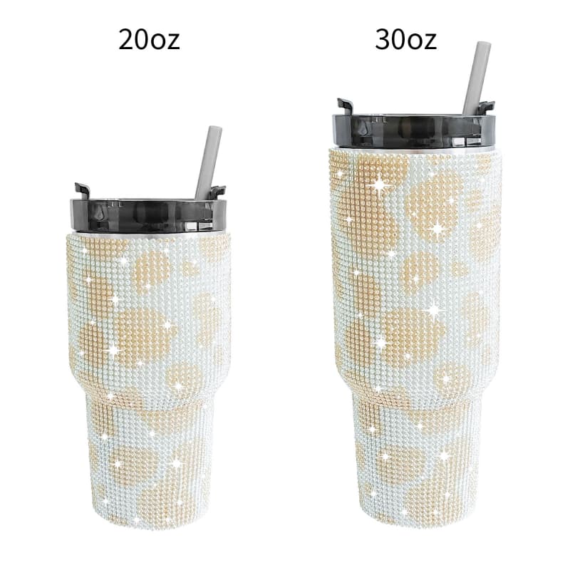 20 Oz 30 Oz Rhinestone Tumbler Stainless Steel Vacuum Insulated Cup with Straw 1 Pc