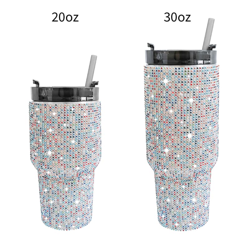 20 Oz 30 Oz Rhinestone Tumbler Stainless Steel Vacuum Insulated Cup with Straw 1 Pc