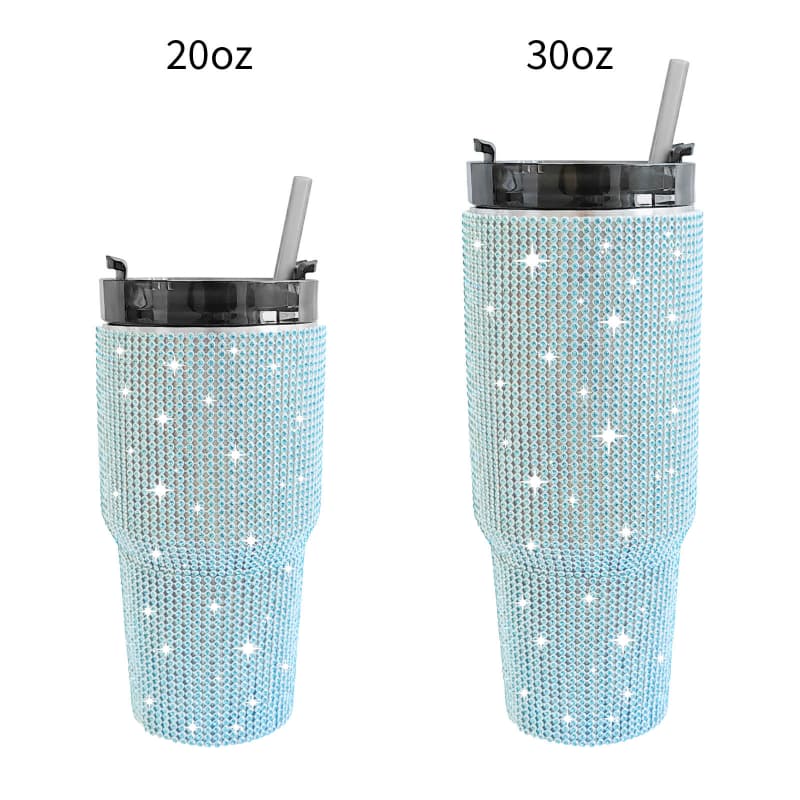 20 Oz 30 Oz Rhinestone Tumbler Stainless Steel Vacuum Insulated Cup with Straw 1 Pc