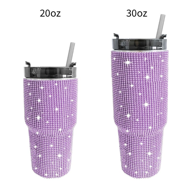 20 Oz 30 Oz Rhinestone Tumbler Stainless Steel Vacuum Insulated Cup with Straw 1 Pc
